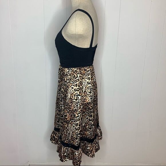 BEBE Silk Cheetah Leopard Print Dress Size Small - Picture 5 of 6